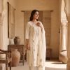 Ivory Floral Embroidered Cotton Kurta Set - Image 3