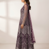 Sheer Net Kalidar Anarkali Gown Set with Heavy Silver Threadwork
